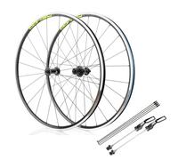 MIRODO Set Ruote Bici Strada 451/650C/700C Cerchi Lega Alluminio 20/24 Fori Sgancio Rapido 100/130mm Freni Cerchione Anteriori Posteriori Ruote Per HG Freehub Cassetta 8-12 Velocità(Black/Green,650C)