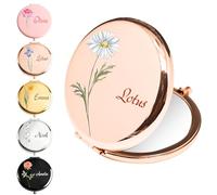 Miroir Poche Personnalisé, Specchio Compatto Doppia Faccia con Specchio Ingranditore, Senza Distorsioni, Ideale per la Borsetta e per il Viaggio, Regalo per Donna, San Valentino e Damigelle d’Onore