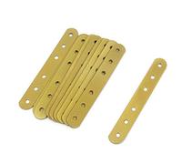 Mironey - Confezione da 10 staffe dritte piatte dorate, resistenti, in ferro, con viti, 13,5 x 1,8 cm