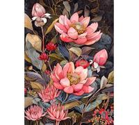 MIRONS 11CT Ricamo Starter Kit, Fiori Schemi Punto Croce Set Da Ricamare Prestampato Per Principianti, Punto Croce Da Ricamare Kit Completo Prestampati