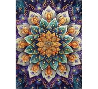 MIRONS 5D Diamond Painting Kit Completo, Modello mandala, P, 40 * 50 cm Pittura Diamante,Pittura con Numeri Diamante,Dipinti Decorazioni per Pareti Domestiche,Passatempo per Adulti