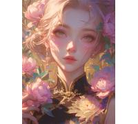 MIRONS DIY Ricamo Punto Croce Set, Ragazza Manga, M, 40 * 50 cm 11CT Principianti cucito a mano Cross Stitch Embroidery Starter Kit per Decorazione Domestica