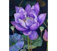 MIRONS Kit da Ricamo per Principianti, Fiori 11CT Kit Punto Croce Ricami Prestampato, Ricamo Starter Kit Punto a Croce Timbrato Set