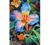 MIRONS Kit da Ricamo per Principianti, Fiori 11CT Kit Punto Croce Ricami Prestampato, Ricamo Starter Kit Punto a Croce Timbrato Set