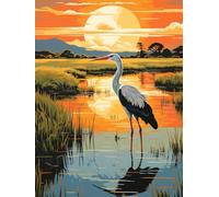 MIRONS Kit fai da te per pittura con diamanti 5D fai da te, Uccello bianco, K, 30 * 40 cm con disegno diamante con cristallo ricamo punto croce arte artigianale per soggiorno decorazione da parete