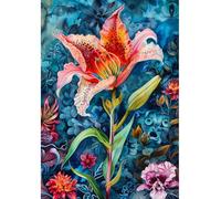 MIRONS Kit Punto Croce Prestampato, Fiori DIY Set per Ricamo Punto Croce,11CT Cross Stitch Embroidery Starter Kit per i Principianti