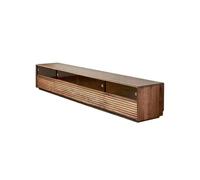 MIROOOO Mobile porta TV 210 x 40 x 40 cm, in noce massiccio, piccolo mobile da soggiorno con cassetti, adatto per hotel e sale da intrattenimento, armadietto televisivo