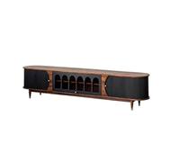 MIROOOO Mobile porta TV per soggiorno in legno massello di alta qualità in colori abbinati, mobile TV sanitario per la casa retrò, armadietto per centro intrattenimento televisivo (A: 200 cm x 40 cm x