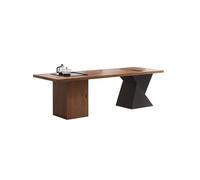 MIROOOO Scrivania per computer moderna in legno massello, semplice scrivania, banco da lavoro per ufficio con vassoio da tè, adatta per scrivania da gioco aziendale e domestica, grande scrivania (160