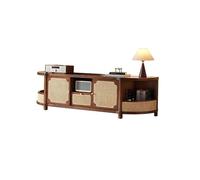 MIROOOO Supporto per mobile TV 190cm Credenza Scaffale in Legno e Vimini per Casa, Centro Intrattenimento Rustico per Alberghi & Agriturismi Gabinetto Televisivo del Centro di Intrattenimento