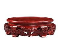 MIROOOO Supporto per Vaso con Base Statua Bonsai Display Stand Round Rotadable Ornament Flower Strange Stone Solid Legno Stacket Fishtank Artigianato Cavo Base Piedistallo Bonsai(39cm)