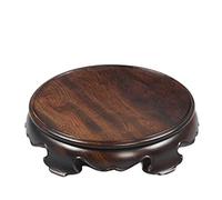 MIROOOO Supporto per Vaso con Base Statua Piante in Vaso Base Pianta Ornamento in Legno Vaso Rotondo Flower Pot Buddha Statua Pietra Bruciatore di incenso Carving Staffa Piedistallo Bonsai(15.5cm)
