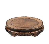 MIROOOO Supporto per Vaso con Base Statua Vaso Base Rotondo Ala Pollo in Legno vegetazione di Stand Basamento Buddha Statua Fishtank teiera strana Pietra in Staffa Ornamenti Piedistallo Bonsai(19cm)