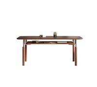 MIROOOO Tavolino da Caffè Tavolo da pranzo creativo in acciaio inossidabile e legno massello, semplice piatto in pietra for ristoranti e case Tavolo da Pranzo(B:160CM*80CM*75CM)