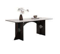 MIROOOO Tavolino da Caffè Tavolo Da Pranzo Creativo In Legno Massello, Tavolo Lungo In Pietra For Soggiorno In Stile Retrò Color Crema Tavolo da Pranzo(B:140CM*80CM*80CM)