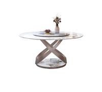 MIROOOO Tavolino da Caffè Tavolo da pranzo in ardesia for piccoli appartamenti domestici Tavolo da pranzo luminoso Tavolo rotondo moderno e semplice con piatto girevole Tavolo da Pranzo