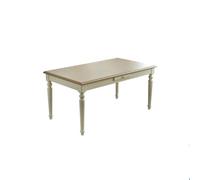 MIROOOO Tavolino da Caffè Tavolo da pranzo in legno massello bianco for uso domestico, ristorante, stile medievale, con cassetti, rettangolare Tavolo da Pranzo(B:150CM*90CM*76CM)