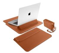 MiRowy 15-16 Pollici Custodia per PC Portatili, con Funzione Supporto Cover Portatile Sleeve per Laptop, per MacBook Pro 16 / MacBook Air 15 Pollici Surface, XPS, Dell, Lenovo, HP (15-16" | Marrone)
