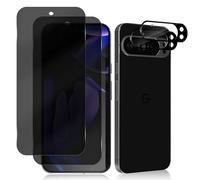 MiRowy 2+2 Pezzi Privacy Vetro Temperato + Fotocamera Protezione Pellicola Compatibile con Google Pixel 9 Pro, 3D Privacy Pellicola Film Anti Graffio Pellicola Protettiva per Google Pixel 9 Pro