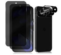 MiRowy 2+2 Pezzi Privacy Vetro Temperato + Fotocamera Protezione Pellicola Compatibile con Google Pixel 9, 3D Privacy Pellicola Film Anti Graffio Pellicola Protettiva per Google Pixel 9