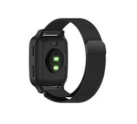 MiRowy 20mm Cinturino in Metallo per Garmin Venu Sq 2/Venu Sq 2 Music/Venu 2 Plus/Venu Sq/Venu Sq Music, Acciaio Inossidabile Magnetico Cinturini per Garmin Vivoactive 3 Music/Forerunner 245 - Nero