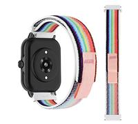MiRowy 20mm Cinturino per Amazfit T-Rex 3 Pro 44mm/Active 2/Active/GTR Mini,Sport Nylon Cinturino per Amazfit GTS 4/GTS 4 Mini/GTS 3 - Bianco & Iridescente