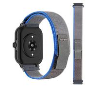 MiRowy 20mm Cinturino per Amazfit T-Rex 3 Pro 44mm/Active 2/Active/GTR Mini,Sport Nylon Cinturino per Amazfit GTS 4/GTS 4 Mini/GTS 3 - Blu & Grigio