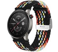 MiRowy 22mm Cinturino per Amazfit Balance 2/Balance/Bip 6/Bip 5/5 Unity/Balance/Cheetah/Cheetah Pro, Regolabile Tessitura Cinturini di Ricambio per Amazfit GTR 4/GTR 3/3 Pro, Nero Rainbow