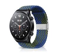 MiRowy 22mm Cinturino Regolabile Intrecciato per Xiaomi Watch S1 Pro/Active, Blu & Verde