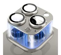 MiRowy Pellicola Fotocamera para iPhone 16 Pro/iPhone 16 Pro Max, 9H Vetro Temperato Cámara Protector, Pellicola Protettiva Obiettivo Fotocamera para iPhone 16 Pro/iPhone16 Pro Max, Titanio naturale