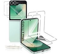 MiRowy Pellicola Protettiva per Samsung Galaxy Z Flip 6 5G, [2 + 2 Pezzi] TPU Pellicola Protettiva + 9H Vetro Temperato Pellicola Protettiva Esterna, con Strumento Installazione Pellicola Film