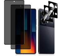 MiRowy Privacy Pellicola Protettiva per Xiaomi Poco M6 Pro 4G, [2+2 Pezzi] Anti-Spy Vetro Temperato + Fotocamera Protezione Pellicola, Pellicola Protettiva Schermo per Xiaomi Poco M6 Pro 4G