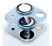 MiRowy Protezione Lente Pellicola per iPhone 15/iPhone 15 Plus, Telaio Metallo Vetro Temperato Protettore Fotocamera, Durezza 9H Protettiva Obiettivo Fotocamera per iPhone 15/15 Plus, Blu