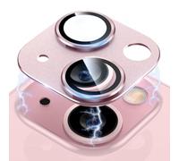 MiRowy Protezione Lente Pellicola per iPhone 15/iPhone 15 Plus, Telaio Metallo Vetro Temperato Protettore Fotocamera, Durezza 9H Protettiva Obiettivo Fotocamera per iPhone 15/15 Plus, Rosa
