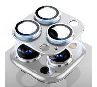 MiRowy Protezione Lente Pellicola per iPhone 15 Pro/iPhone 15 Pro Max, 9H Metallo Vetro Temperato Protettore Fotocamera, Protettiva Obiettivo Fotocamera per iPhone 15 Pro/15 Pro Max, Titanio Bianco