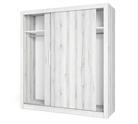 Miroytengo Mobile armadio per camera da letto Sava stile contemporaneo in colore bianco Albo con 2 ante scorrevoli 182 x 201 cm