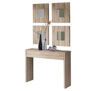 Miroytengo Mobile da corridoio Console con 4 specchi lupe 100 x 76 x 30 cm rovere cambrian