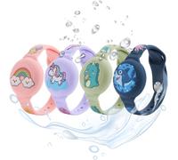 MIRPARVA Bracciale Bambini per Airtag, Impermeabili Silicone Braccialetti Compatibile con Airtag, Custodia Tracker GPS Braccialetto per Adolescenti (blu squali + dinosauri + arcobaleno + cavallo)