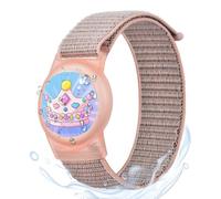 MIRPARVA Bracciale Bambini per Airtag, Nylon Impermeabili Braccialetti Compatibile con Airtag, Cinturini Regolabile Anti-Perdita Loop per Bambini Adolescenti (rosa corona)