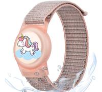 MIRPARVA Bracciale Bambini per Airtag, Nylon Impermeabili Braccialetti Compatibile con Airtag, Cinturini Regolabile Anti-Perdita Loop per Bambini Adolescenti (rosa cavallo)