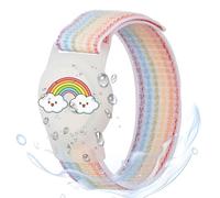 MIRPARVA Bracciale Bambini per Airtag, Nylon Impermeabili Braccialetti Compatibile con Airtag, Cinturini Regolabile Anti-Perdita Loop per Bambini Adolescenti (multicolore arcobaleno)
