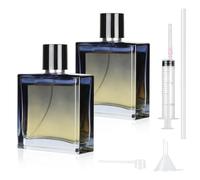 MirraSwit 2 Pezzi Boccette Profumo Ricaricabili, 100ml Profumo Nebulizzatore di Profumo Quadrato Blu Sfumato, Portatile Nebulizzatori e Porta Profumo per Uomo e Donna Profumi Viaggi Cosmetici