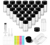 MirraSwit 30 Pezzi 3ml Trasparenza Bottiglie Per Oli Essenziali, Mini Bottiglie di Olio Essenziale, Mini Boccette Vetro con Siringe, Goccia, Etichetta per Oli Essenziali, Profumi, Massaggi