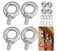 MirraSwit 4 bulloni a occhiello M12 con rondelle per dadi, bulloni ad occhiello per anello di sollevamento, bulloni ad occhiello, resistenti per sollevamento vivente e varie attrezzature di