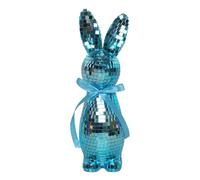 Mirror Ball Bunny - Reflective Easter Rabbit Statue, Decorative Bunny Display for Styling, Festive Mantel Accent, Spring Holiday Ornament with Polished Finish, Seasonal Display Figures for Collecting