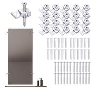 Mirror Brackets - Metal, Mirror Clips, Clear Glass Mirrors Fixing Clips, | Non Slip Mirrors Nails Set, Corner Holder Brackets For Bathroom Wall Installation Use