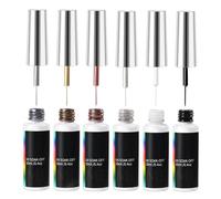 Mirror Chrome Gel Paint, Metal Glossy Liner, Smooth Drawing Lines 6 Color Set, Long Lasting Gel Polish Ideal for Nail Professional Use, 1,57 x 1,57 x 3,15 Inches