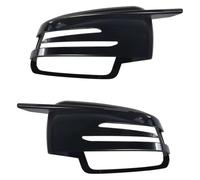Mirror Cover Caps Fiber Rearview Side 2pcs A2128100616 | for Mercedes E Class W212 2010-2015, replacement, fiber pattern, side mirror cover caps(Bright black)