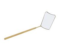 Mirror di estensione per ciglia HD Contratto in acciaio inossidabile Specchio per ciglia a sfioro manico donna Fanshaped Eyash Makeup (D'oro)