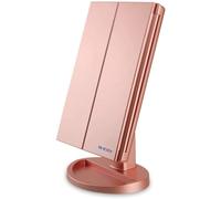 Mirror di trucco Weily Lighted Mirror Vanity Tri-Fold con specchi di ingrandimento 1x/2x/3x 21 Nights LED naturali e touch screen specchio cosmetico